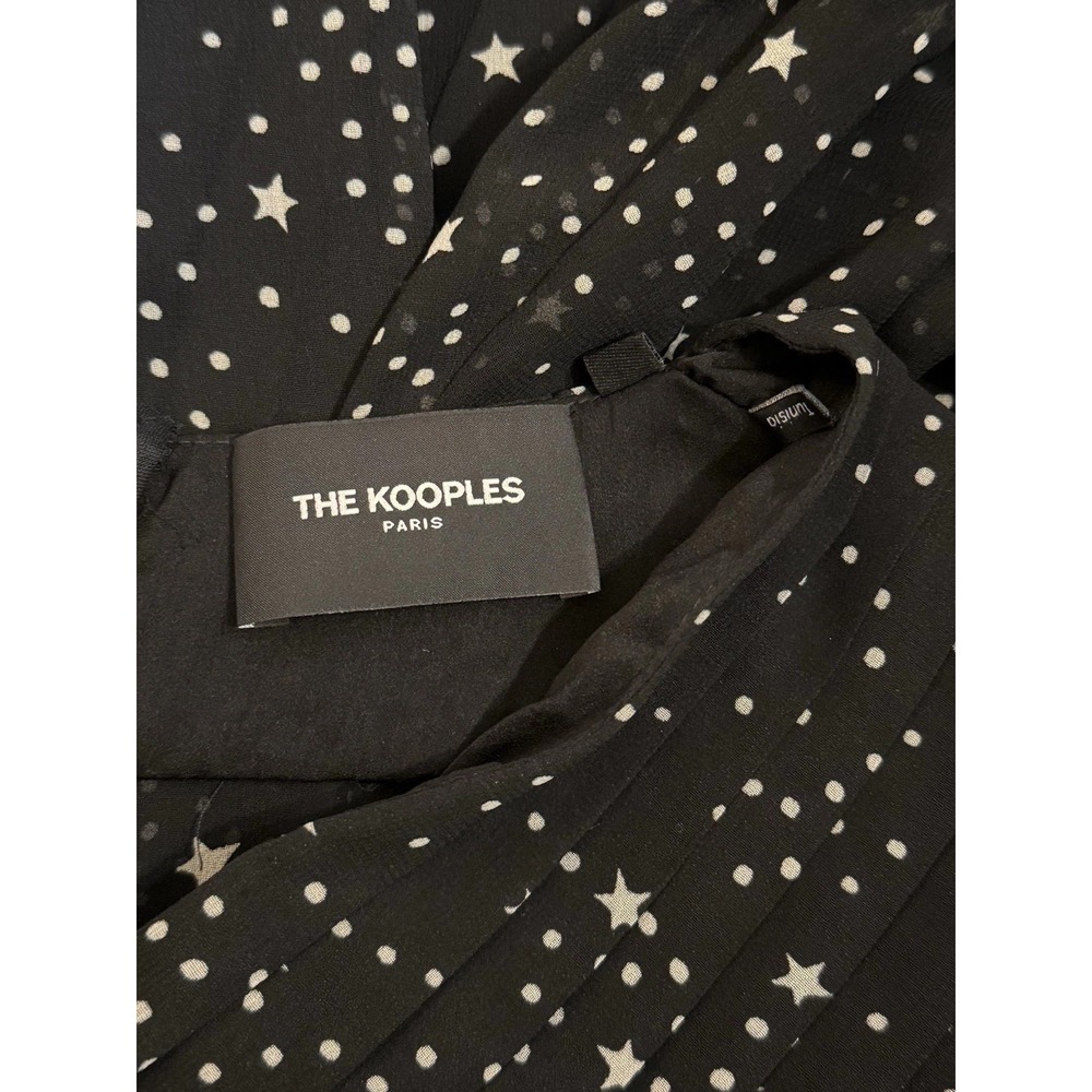 The Kooples Women's Star Print Dress Black Size Small Long Sleeve V Neck - Picture 6 of 9